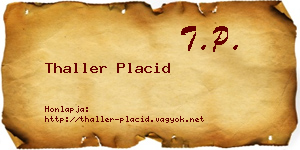 Thaller Placid névjegykártya